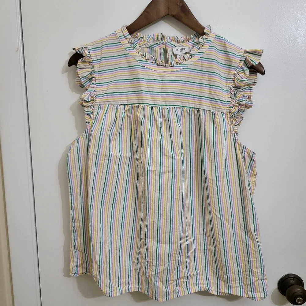 J.crew Women's Blouse Sleeveless Tops Stripes